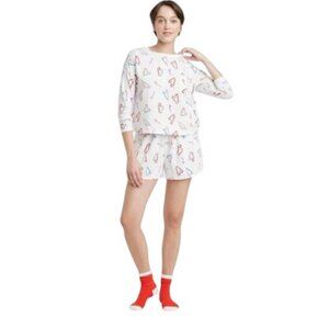 Colsie Candy Cane 3pc Pajama Set Top, Shorts, Socks LARGE (4141)